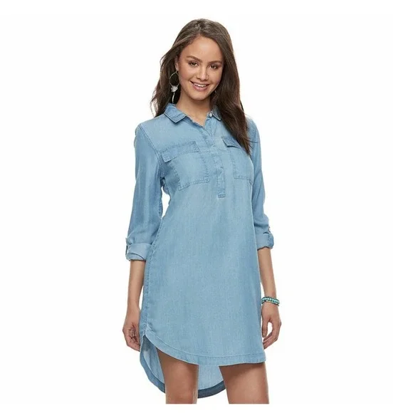 SO | Dresses | Chambray Shirt Dress | Poshmark